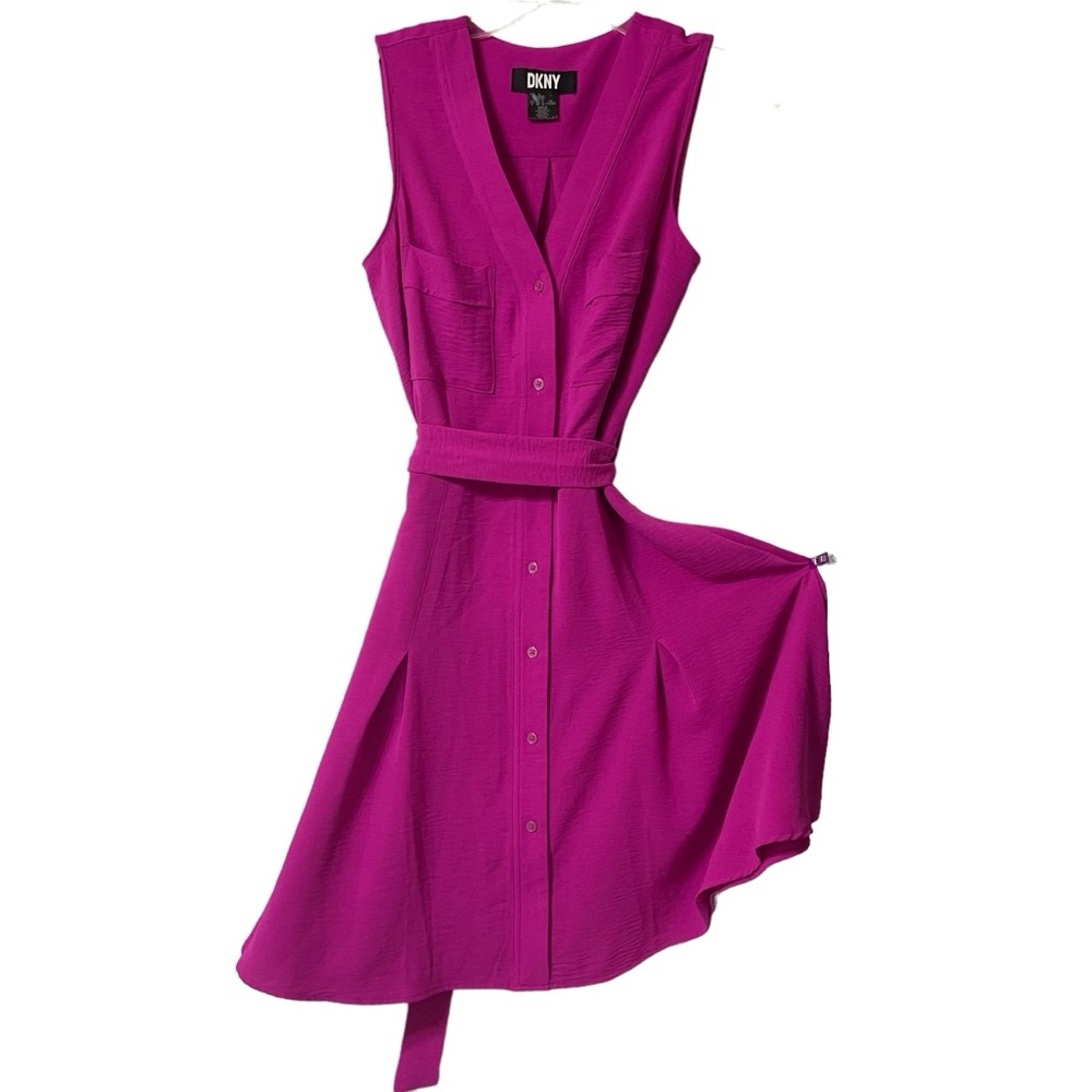 DKNY Sleeveless Button Down Belted Dress Size 6